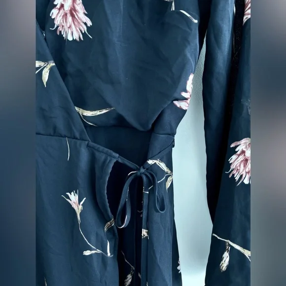 Lush Floral Long Sleeve Wrap Dress - Picture 2 of 5